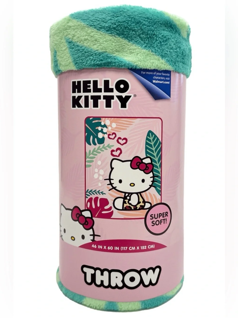 Hello kitty Palm Leaf tropical throw blanket NEW great gift